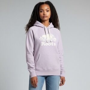 Roots Canada Hoodie Sweatshirt Women's‎ S/P Lavender Kangaroo Pocket Pullover